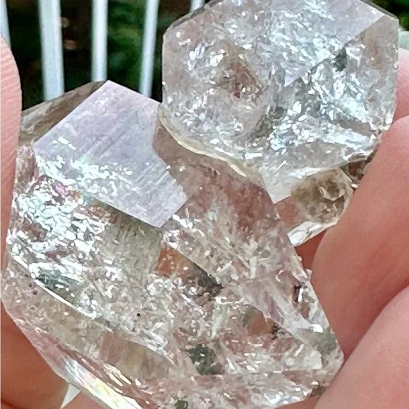 Lg Herkimer diamond twin multiple DT rainbow Rutilated recordkeeper self healing - Picture 7 of 15